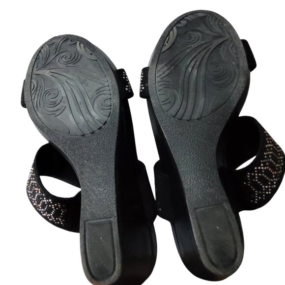 Luca Ferri Slide Wedge Black Size 7 New no tags - Picture 4 of 4